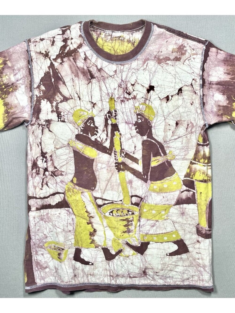 Gildan Vintage African Tribal Art Tie Dye Short Sleeve Shirt - Adult Size Medium - Picture 14 of 16